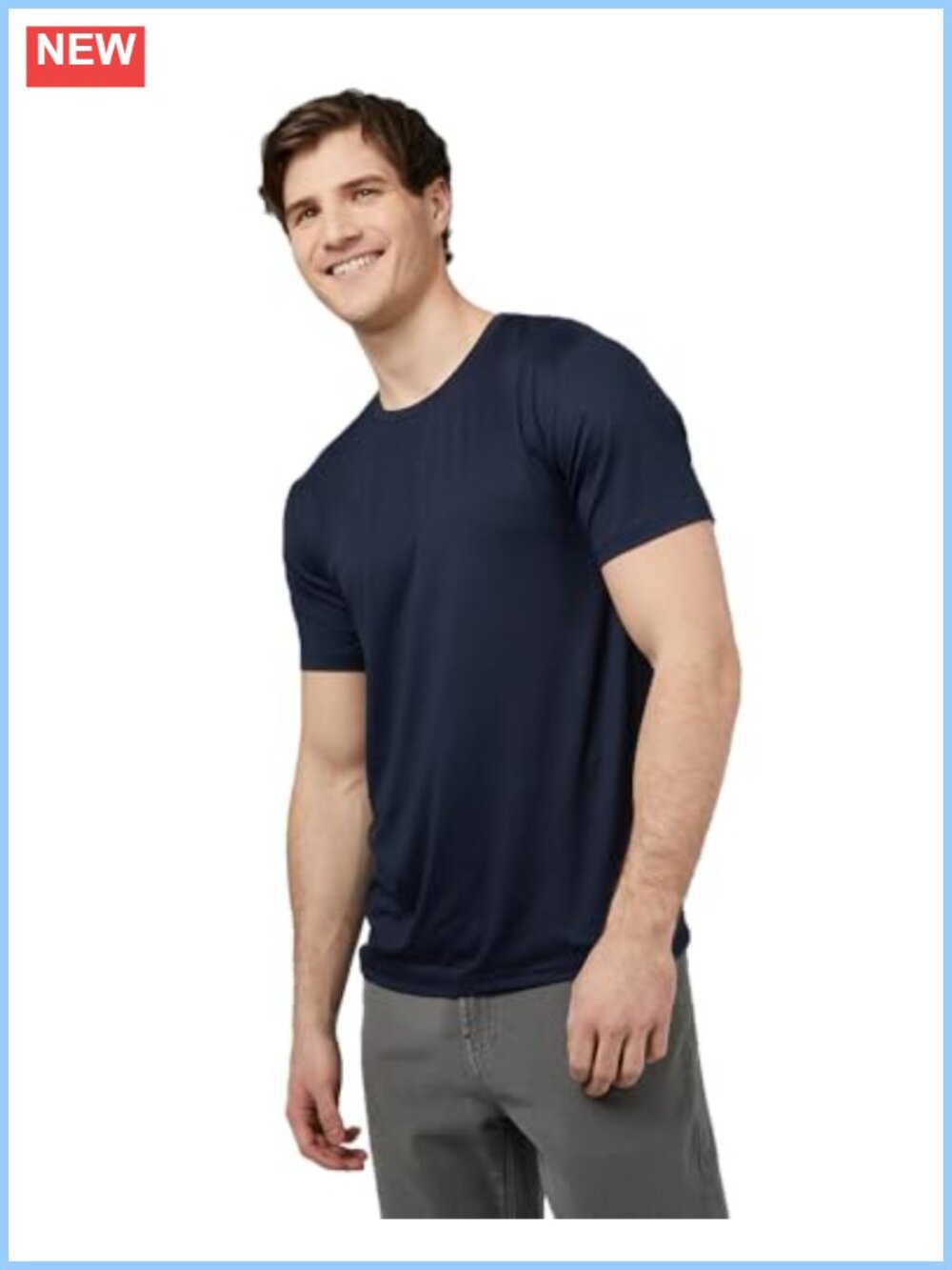 Men's Quick-Dry Crewneck T-Shirt with 4-Way Stretch